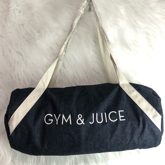 “Gym & Juice” gym bag NWOT denim and canvas - Picture 6 of 7
